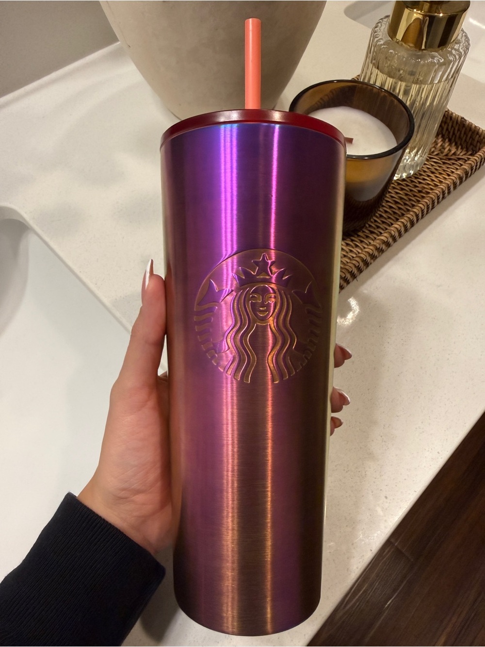 Starbucks Iridescent Gold-Purple Travel Tumbler
